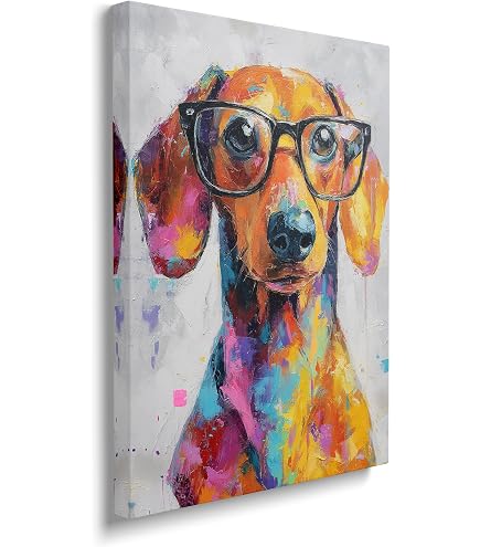 Amazon.com: Axglnumber Golden Retriever Wall Art Framed Abstract